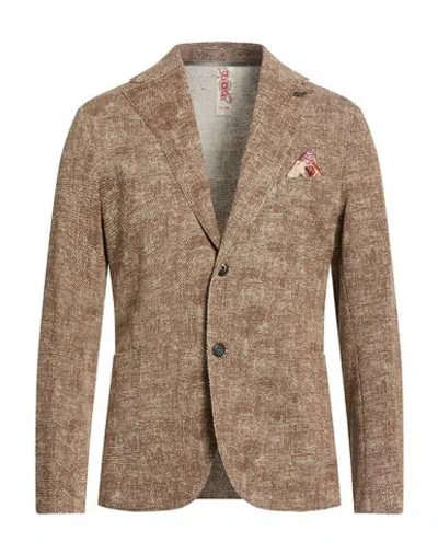 Bob Man Blazer Light Brown Size 38 Cotton, Polyester, Elastane