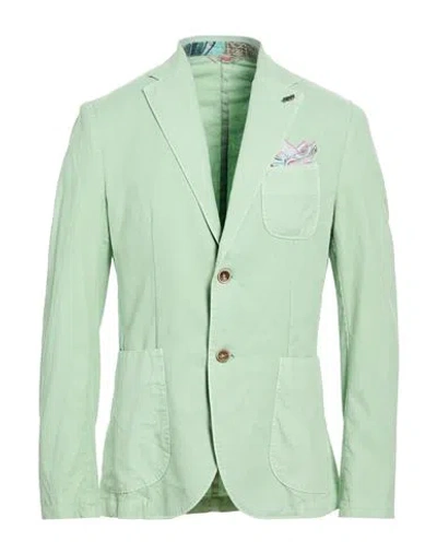 Bob Man Blazer Light Green Size 40 Cotton, Linen, Polyester
