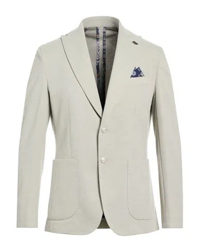 Bob Man Blazer Light Green Size 42 Polyester, Viscose In Gray