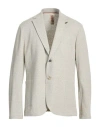 Bob Man Blazer Light Green Size 44 Cotton, Polyester, Viscose, Linen, Elastane In White
