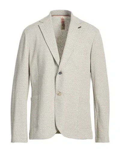 Bob Man Blazer Light Green Size 44 Cotton, Polyester, Viscose, Linen, Elastane In White