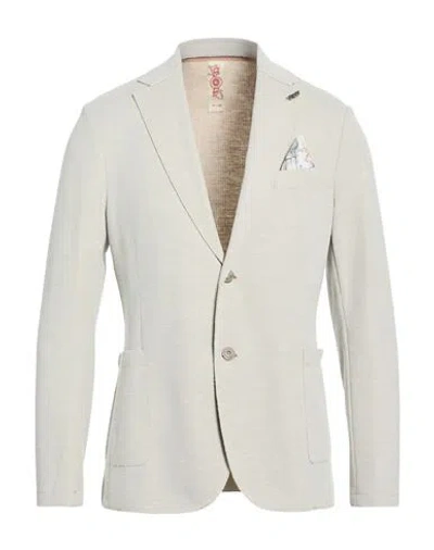 Bob Man Blazer Light Grey Size 42 Polyester, Cotton In Gray