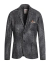 Bob Man Blazer Midnight Blue Size 44 Virgin Wool, Polyester, Silk In Animal Print