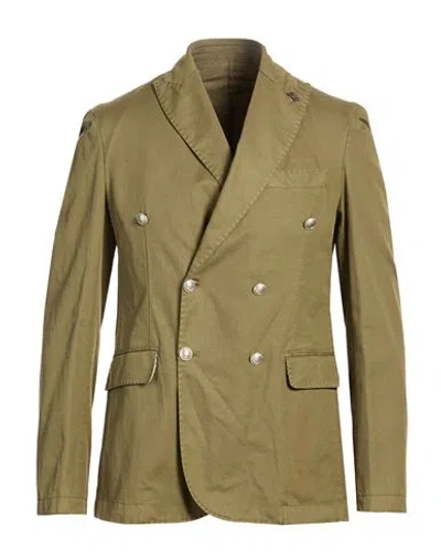 Bob Man Blazer Military Green Size 42 Linen, Cotton, Elastane