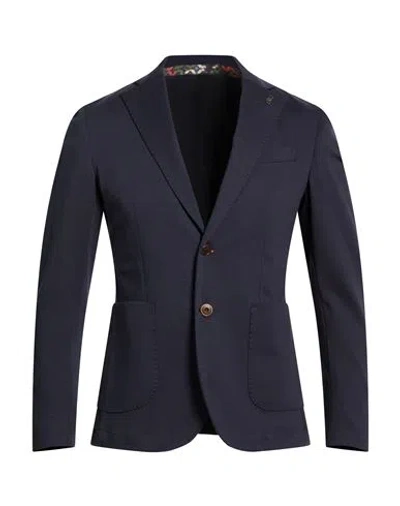 Bob Man Blazer Navy Size 36 Cotton, Polyamide, Elastane In Blue