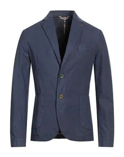 Bob Man Blazer Navy Size 36 Lyocell, Cotton, Elastane In Blue