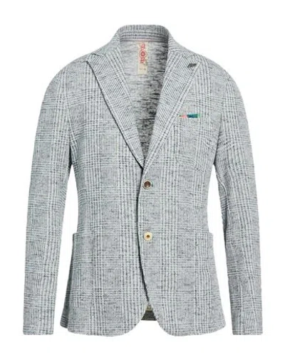 Bob Man Blazer Navy Size 38 Cotton, Polyester, Linen In Blue