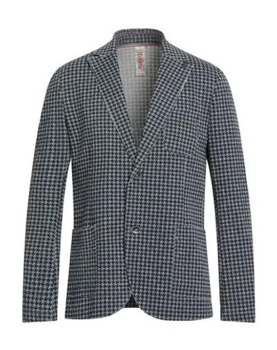 Bob Man Blazer Navy Size 42 Cotton, Polyester, Elastane In Blue