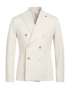 Bob Man Blazer Off White Size 40 Polyester, Polyamide, Cotton, Elastane In White