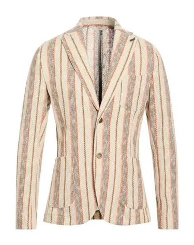 Bob Man Blazer Orange Size 44 Cotton, Polyester In Neutral