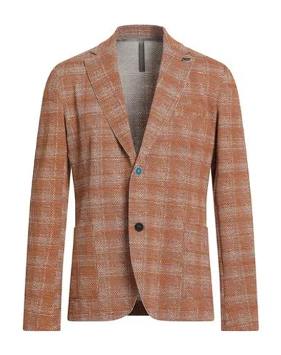 Bob Man Blazer Rust Size 42 Cotton, Polyester, Elastane In Brown