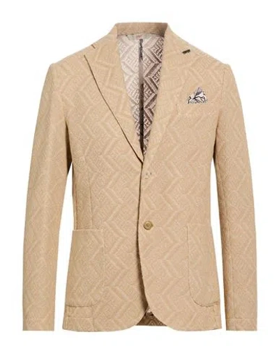 Bob Man Blazer Sand Size 40 Cotton, Polyester In Neutral