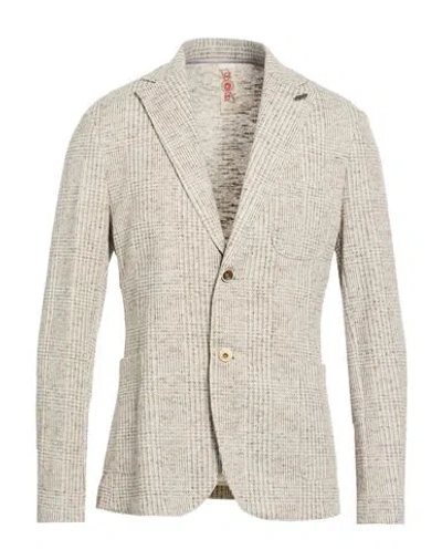 Bob Man Blazer Sand Size 42 Cotton, Polyester, Linen In Gray