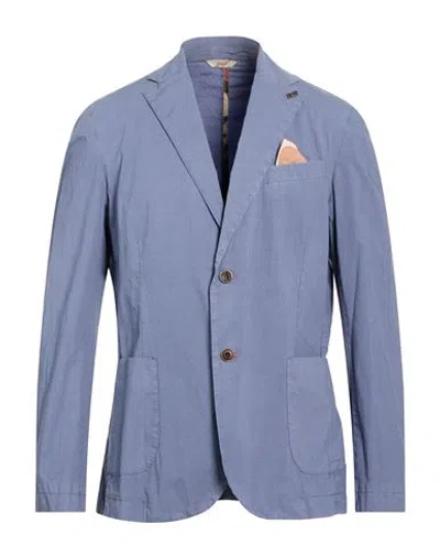 Bob Man Blazer Slate Blue Size 44 Cotton, Elastane