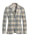 Bob Man Blazer Slate Blue Size 44 Cotton, Polyester, Elastane In Multi