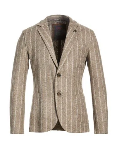 Bob Man Blazer Taupe Size 38 Acrylic, Virgin Wool, Polyester In Gray