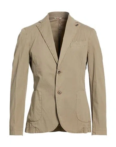 Bob Man Blazer Taupe Size 44 Cotton, Elastane In Brown