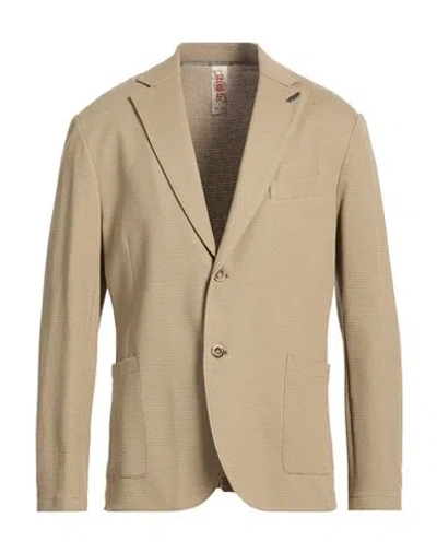 Bob Man Blazer Taupe Size 44 Cotton, Elastane In Brown