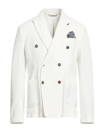 Bob Man Blazer White Size 42 Cotton, Polyamide