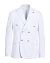 Bob Man Blazer White Size 42 Polyester, Viscose, Elastane In White