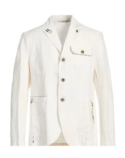 Bob Man Blazer White Size 46 Cotton, Polyester, Linen