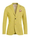 Bob Man Blazer Yellow Size 42 Cotton, Polyester, Elastane In Green