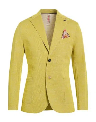 Bob Man Blazer Yellow Size 42 Cotton, Polyester, Elastane In Green