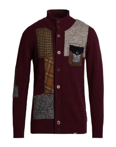 Bob Man Cardigan Burgundy Size Xl Wool, Polyamide In Brown