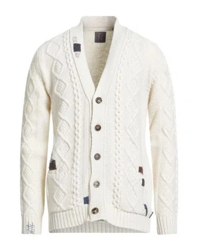 Bob Man Cardigan Ivory Size Xxl Wool, Polyamide, Alpaca Wool In White