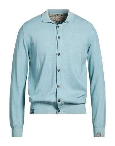 Bob Man Cardigan Sky Blue Size Xxl Cotton