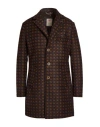 Bob Man Coat Brown Size 40 Polyester, Cotton, Virgin Wool, Elastane In Brown