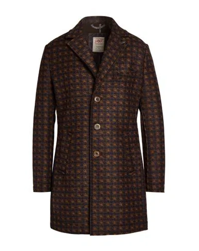 Bob Man Coat Brown Size 40 Polyester, Cotton, Virgin Wool, Elastane