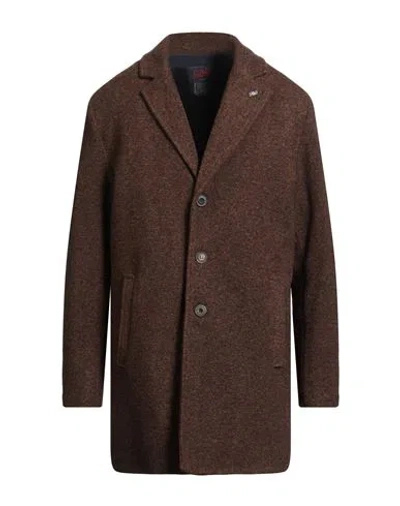 Bob Man Coat Brown Size 44 Acrylic, Polyester, Virgin Wool