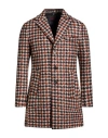 Bob Man Coat Brown Size 44 Polyester, Acrylic, Virgin Wool, Elastane