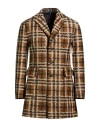 Bob Man Coat Camel Size 44 Polyester, Acrylic, Virgin Wool, Elastane In Brown