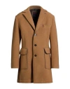 Bob Man Coat Camel Size 44 Polyester, Acrylic, Wool, Elastane In Brown