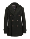 Bob Man Coat Dark Green Size 42 Polyester, Polyacrylic, Wool, Elastane In Black