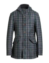 Bob Man Coat Grey Size 40 Polyester, Acrylic, Virgin Wool, Elastane In Blue
