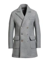 Bob Man Coat Grey Size 42 Polyester, Acetate, Virgin Wool, Elastane In Gray