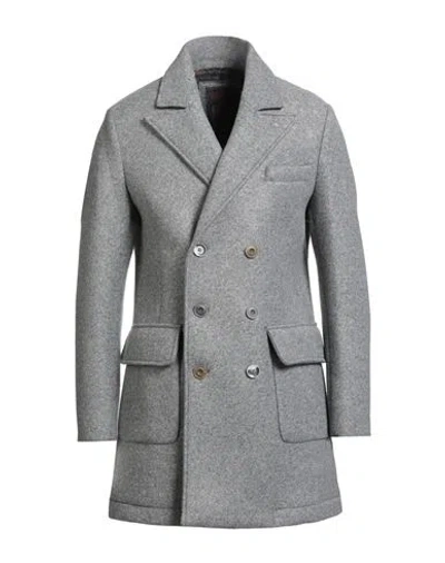 Bob Man Coat Grey Size 42 Polyester, Acetate, Virgin Wool, Elastane In Gray