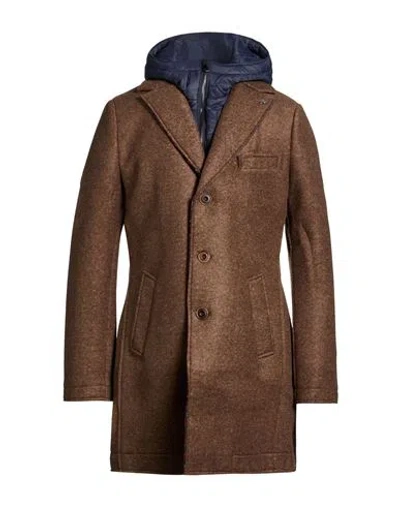 Bob Man Coat Khaki Size 40 Acrylic, Wool, Polyester In Beige