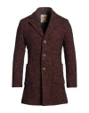 Bob Man Coat Navy Size 38 Synthetic Fibers, Wool, Silk, Alpaca Wool, Polyamide In Brown