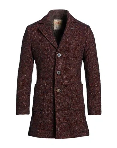 Bob Man Coat Navy Size 38 Synthetic Fibers, Wool, Silk, Alpaca Wool, Polyamide In Brown