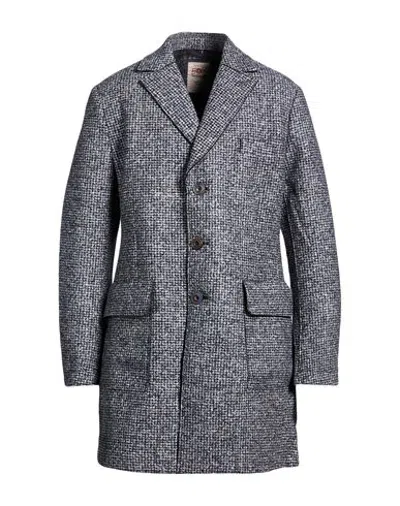 Bob Man Coat Navy Size 40 Polyester, Wool, Silk, Elastane In Gray