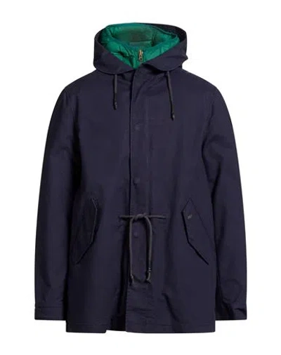 Bob Man Coat Navy Size 44 Cotton In Blue