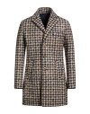 Bob Man Coat Navy Size 46 Polyester, Acrylic, Virgin Wool, Elastane In Brown