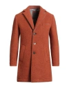 Bob Man Coat Rust Size 44 Polyester, Wool In Brown