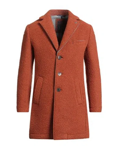 Bob Man Coat Rust Size 44 Polyester, Wool In Brown