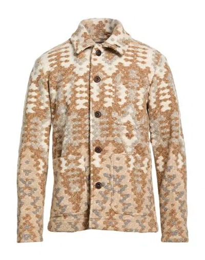 Bob Man Jacket Ivory Size 38 Polyester, Viscose, Virgin Wool In Brown