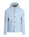 Bob Man Jacket Light Blue Size 42 Polyester, Acrylic, Virgin Wool, Elastane In Blue